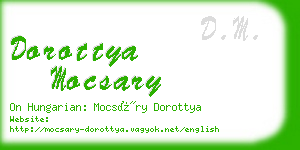 dorottya mocsary business card